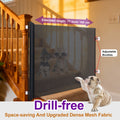 Adjustable Mesh Pet Gate – No-Drill, No-Hole Installation, Scalable Barrier Fence for Dogs & Cats – Fits Stairs, Doorways & Rooms, Black