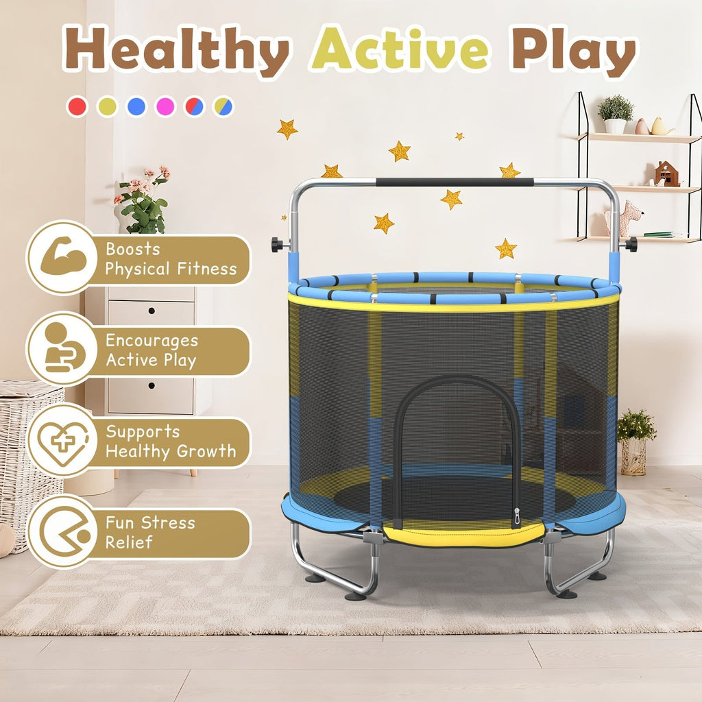 Kids & Adults Trampoline with Safety Enclosure Net Multi-Functional Leisure Sports Trampoline Indoor Outdoor Backyard Jumping Mat 6 Color Options Fun Exercise Equipment for Family