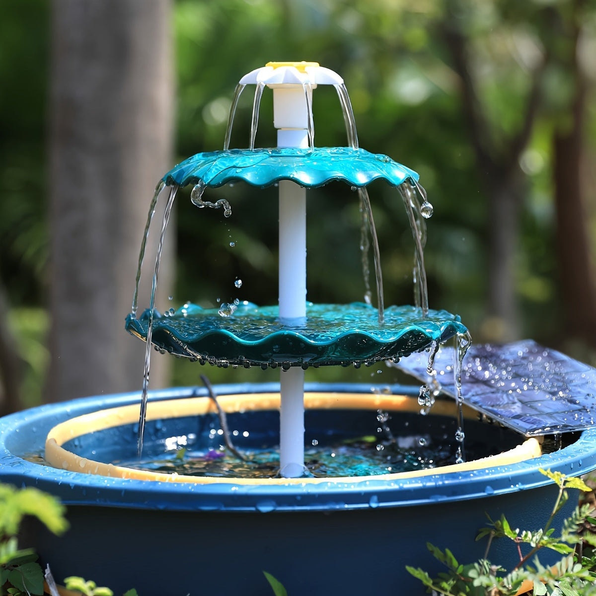 3-Layer Solar Bird Bath Fountain 3.5W – Outdoor Garden Courtyard Decor Solar Powered Fountain Pump, No Wiring Needed, Dark Green Light Blue or Fountain-Only, Single & Three Tier Options