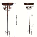 Outdoor Bird Bath and Feeder Set Metal Sunflower Design 5-Claw Stake Base Bronze Color Weather-Resistant Backyard Garden Decor Attracts Wild Birds