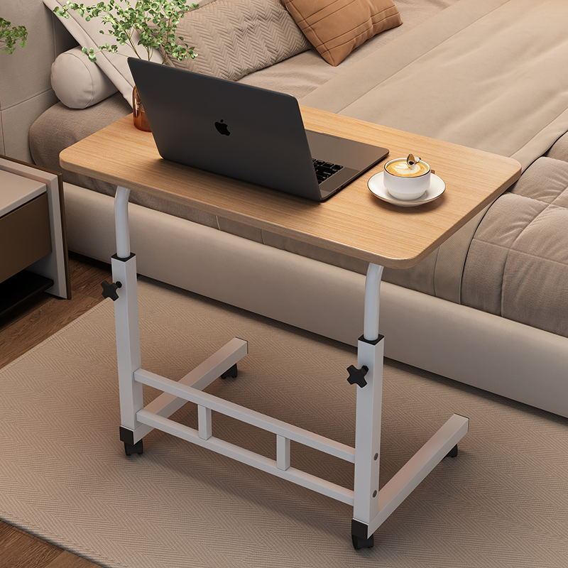 Mobile Lift Table Adjustable Height Rolling Laptop Desk with Wheels Bedside Sofa Side Table for Bedroom Home Office Dorm