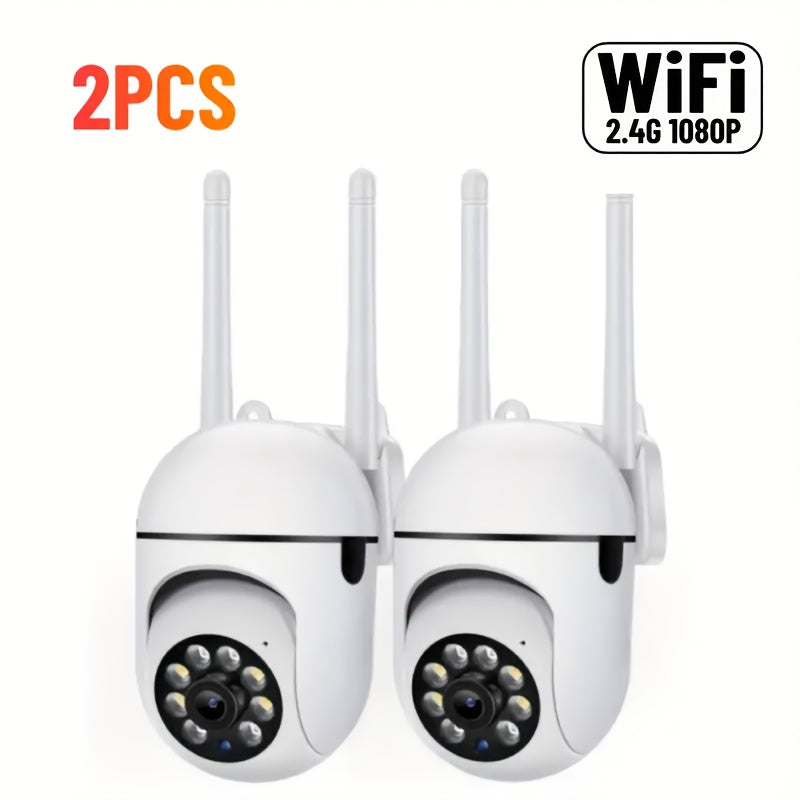2-Pack 2K QHD WiFi Security Camera PTZ 355° Pan – Dual-Band 2.4G/5G AI Motion Detection & Tracking Color Night Vision Two-Way Audio Cloud & SD Storage Baby Pet Monitor Indoor Home Surveillance