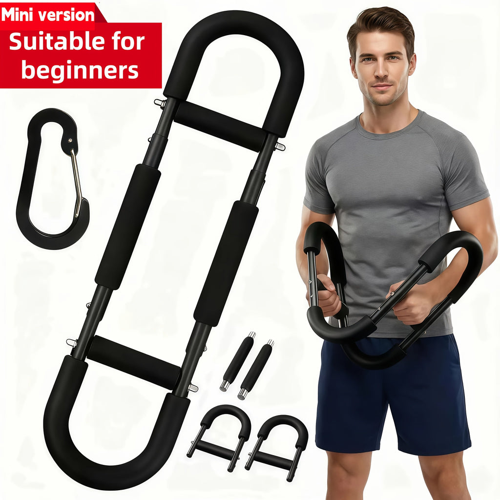 Arm Strength Trainer Chest Expander 3-Bar 3-Level Adjustable Resistance Tubes Portable Detachable Forearm Strengthener Home Gym Workout Device for Muscle Building Upper Body Training