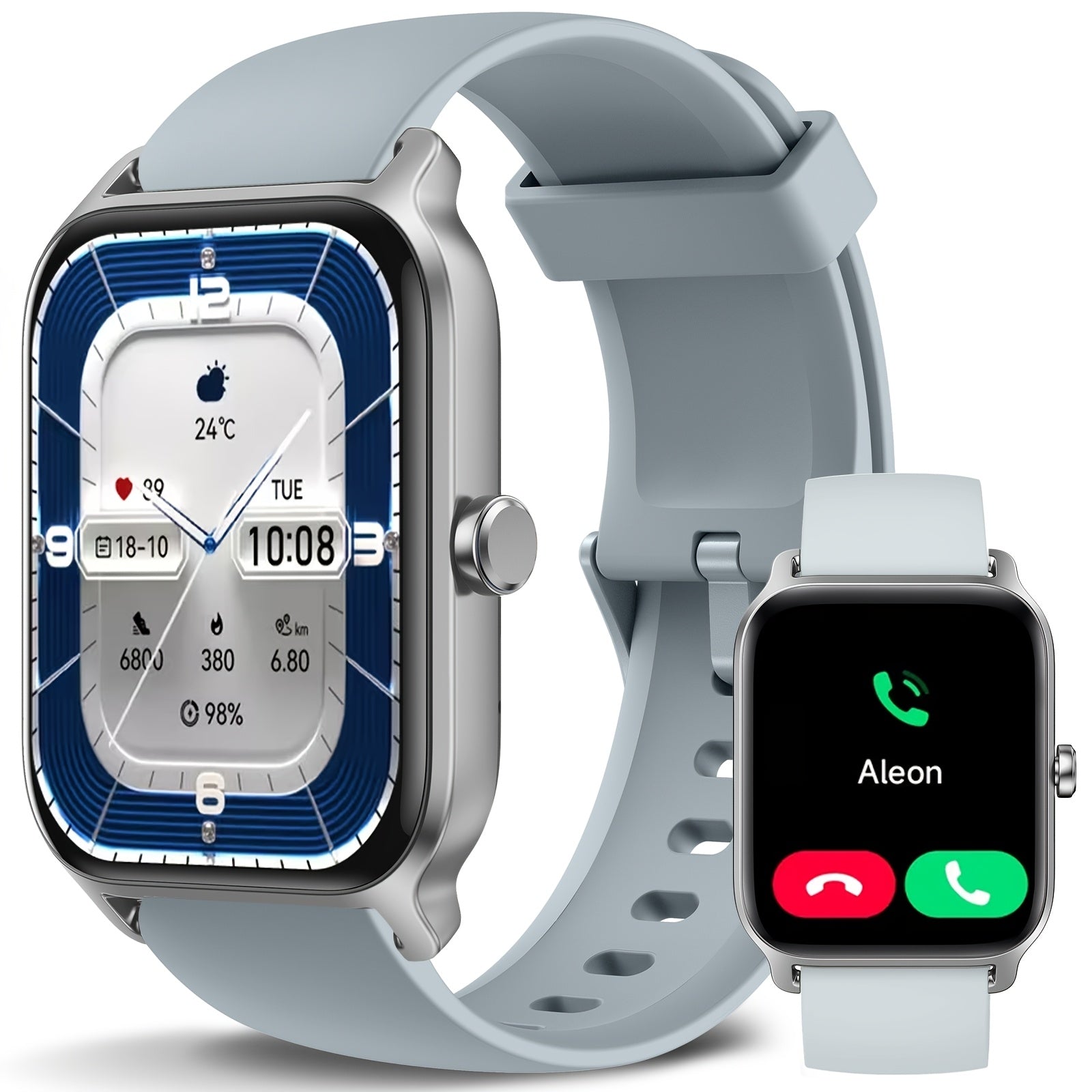 FAWEIO Smart Watch with Alexa & Wireless Calling – 1.8" HD Touchscreen Fitness Tracker, 100+ Sports Modes, Heart Rate SpO2 Sleep Monitor, Compatible with iPhone & Android for Women & Men