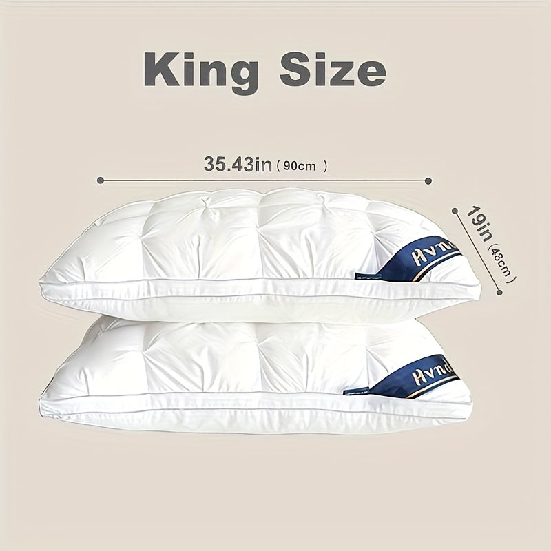 2 Pack Luxury Hotel Quality Bed Pillows – Cooling Deep Sleep Neck Support Non-Collapse Hypoallergenic Polyester Fill Queen King Size White Gray Pink All Season Sleeping Pillow Gift