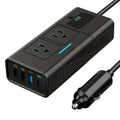 200W Car Power Inverter 12V to 110V AC Outlet – DC to AC Converter with USB-C, QC3.0 Fast Charge & Dual USB Ports, Car Plug Adapter for Laptop Phone Camping Road Trip (No Battery Required)