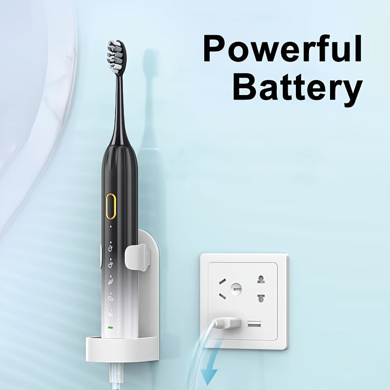Sonic Electric Toothbrush IPX8 Waterproof USB Rechargeable 5 Replacement Brush Heads Smart 2-Minute Timer Metal Shaft Adults Men Women Couple Oral Care Black Pink Green
