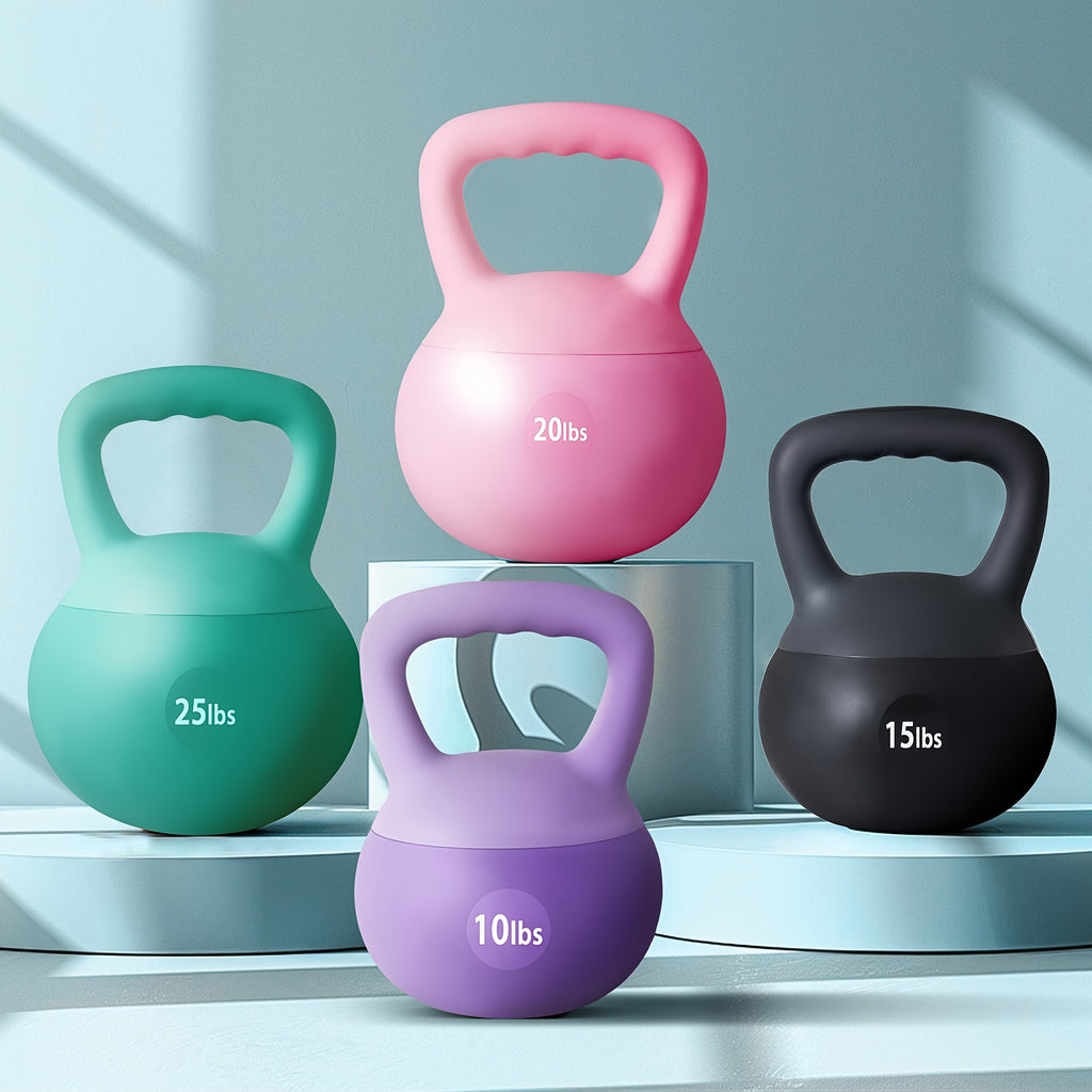 SOGES PVC Soft Kettlebell with Wide Non-Slip Handle – Iron Sand Filled Strength Training Kettlebell 10 to 30 lbs, Safe for Home Gym, Floor & Kids, Ideal for Women & Beginners, Swings Squats HIIT CrossFit