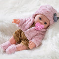 12 Inch Reborn Baby Doll with Pink Plush Clothes Set – Lifelike 30cm Soft Body Newborn Doll with Hat, Socks & Pacifier, Realistic Baby Doll Toy Gift for Girls, Kids & Collectors