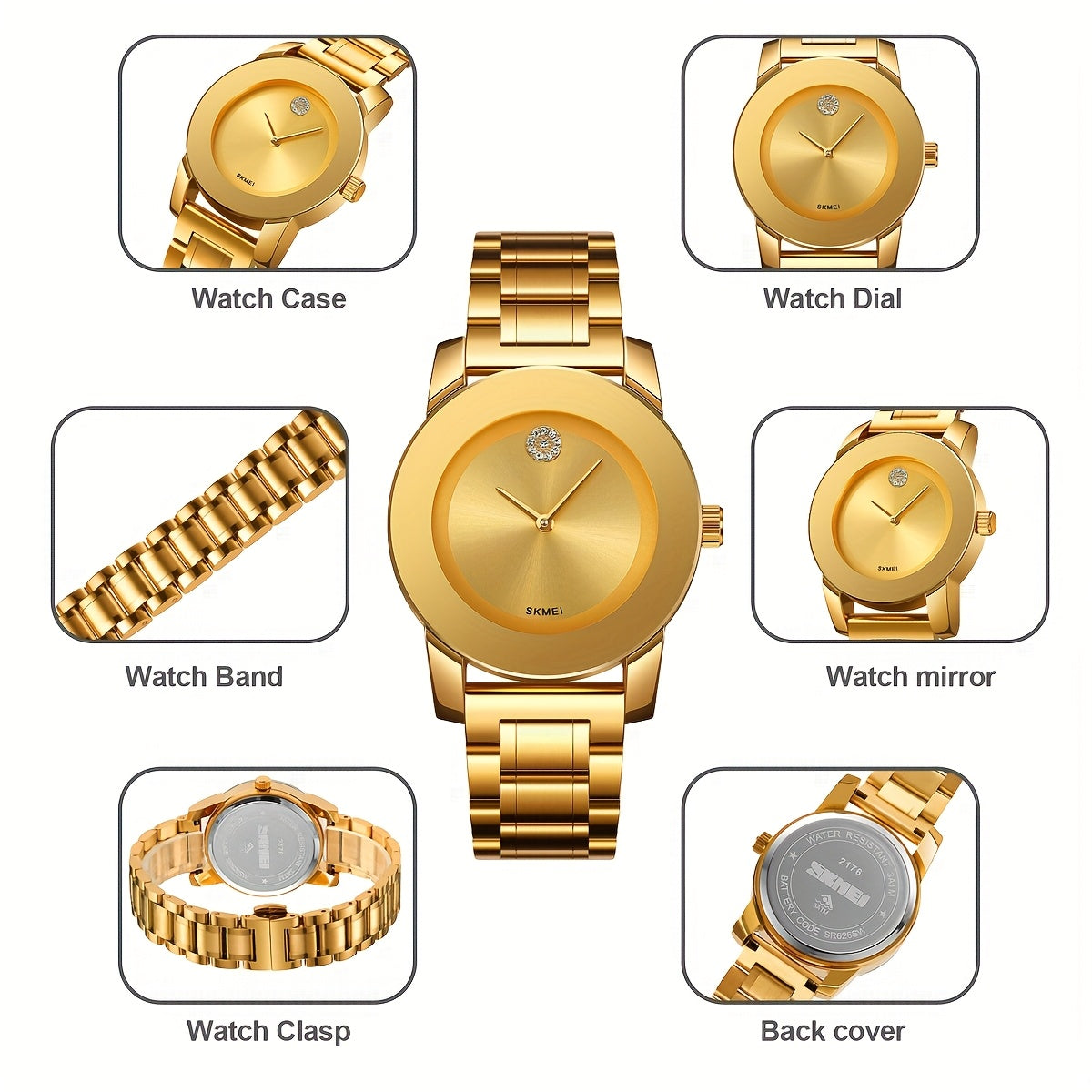 Women's Quartz Watch Round Dial Elegant Analog Wristwatch for Ladies – Party, Daily Wear & Birthday Gift, 6 Colors Available