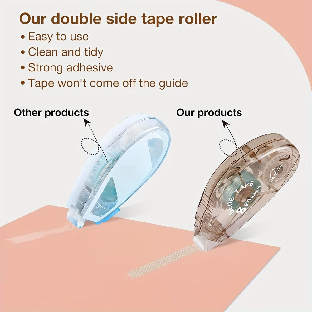 Washi Tape for Journaling & Crafts – 4/8 Pack Double-Sided Decorative Tape, Light-Colored Aesthetic Tape for Scrapbooking, Art Projects, Planner, Gift Wrapping, 0.31" x 26.25 Ft, Mess-Free