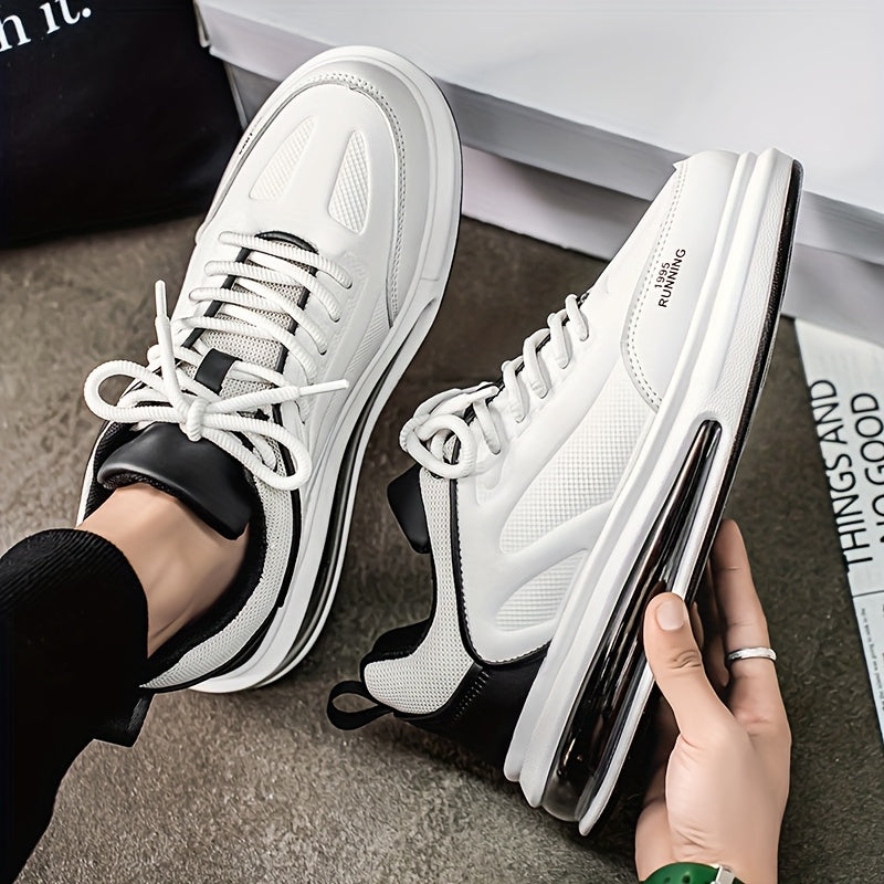 Men's Low Top Sneakers Lace-Up Casual Athletic Shoes in Beige White Black – Lightweight Comfortable Everyday Footwear for Sports Walking & Street Style, US Sizes 6.5 to 12