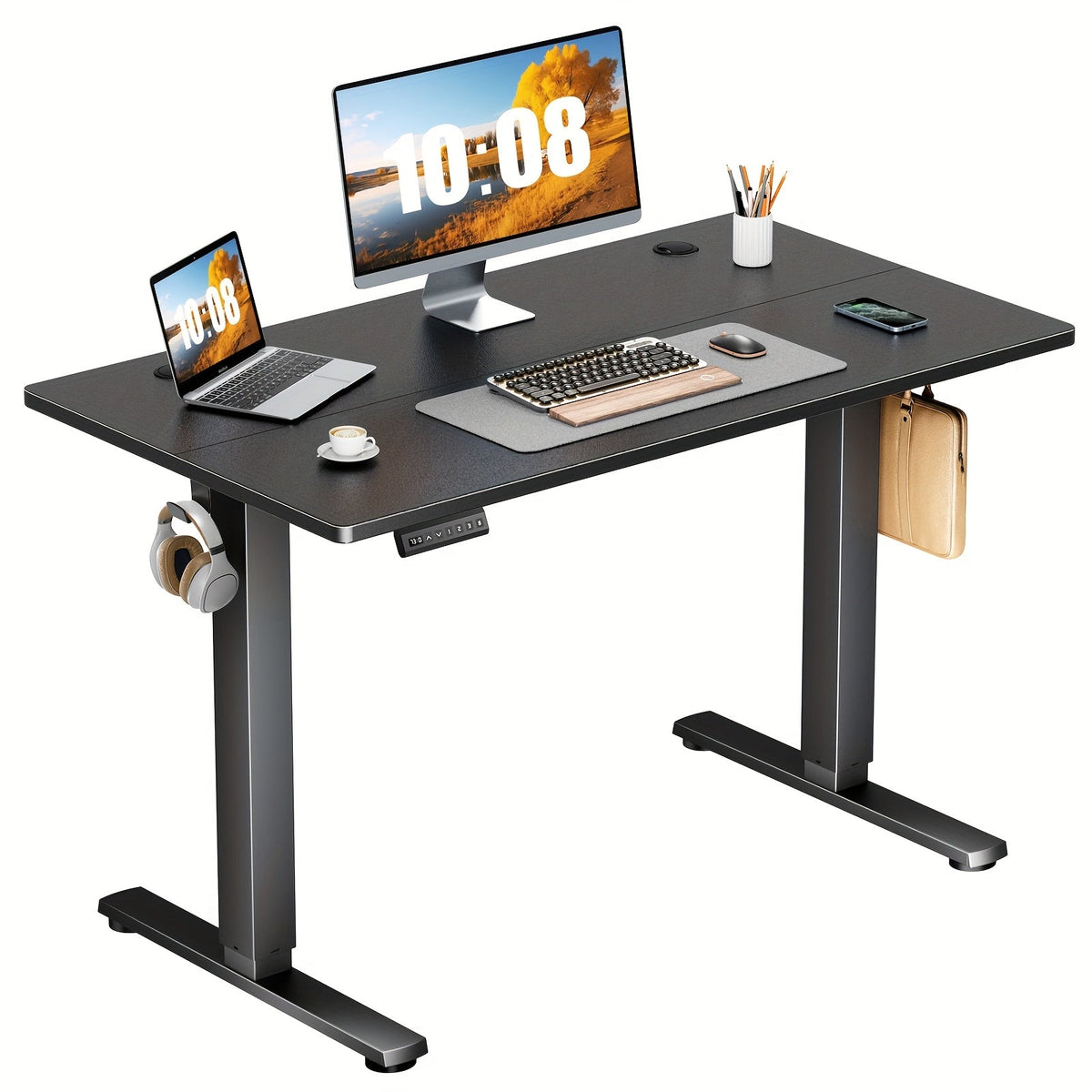 Electric Standing Desk Height Adjustable 40 48 55 63 Inch – Sit Stand Up Desk with Memory Controller & Anti-Collision, Ergonomic Home Office Gaming Workstation, 5 Colors