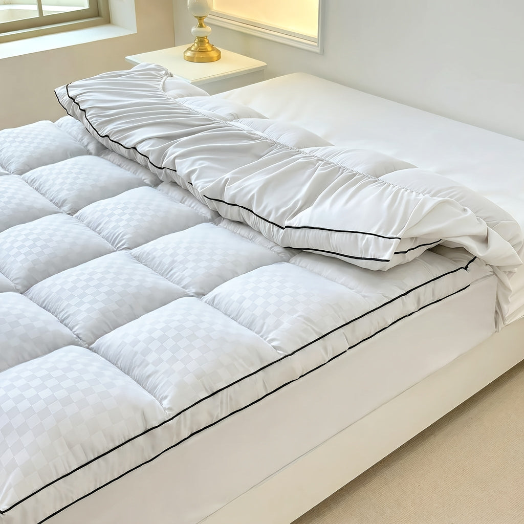 Quilted Pillow Top Mattress Topper 1000GSM Cooling - Fitted Mattress Cover Deep Pocket 8-21", Soft Mattress Protector for Twin Full Queen King Cal King