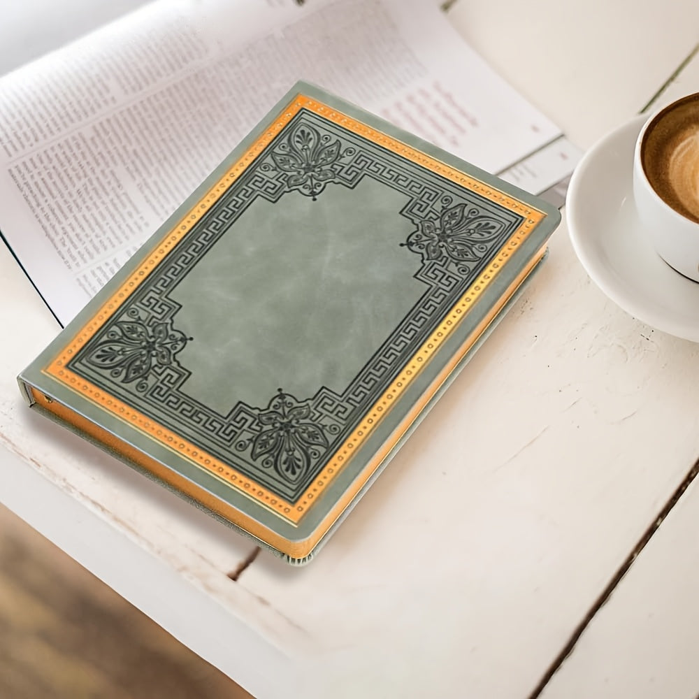 Vintage Faux Leather Hardcover Journal – 256-Page College Grid Notebook, Golden Edge Paper, 100 GSM Thick Paper, B6 5.1"x7.1", 6 Colors for Academic, Office, Travel & Journaling