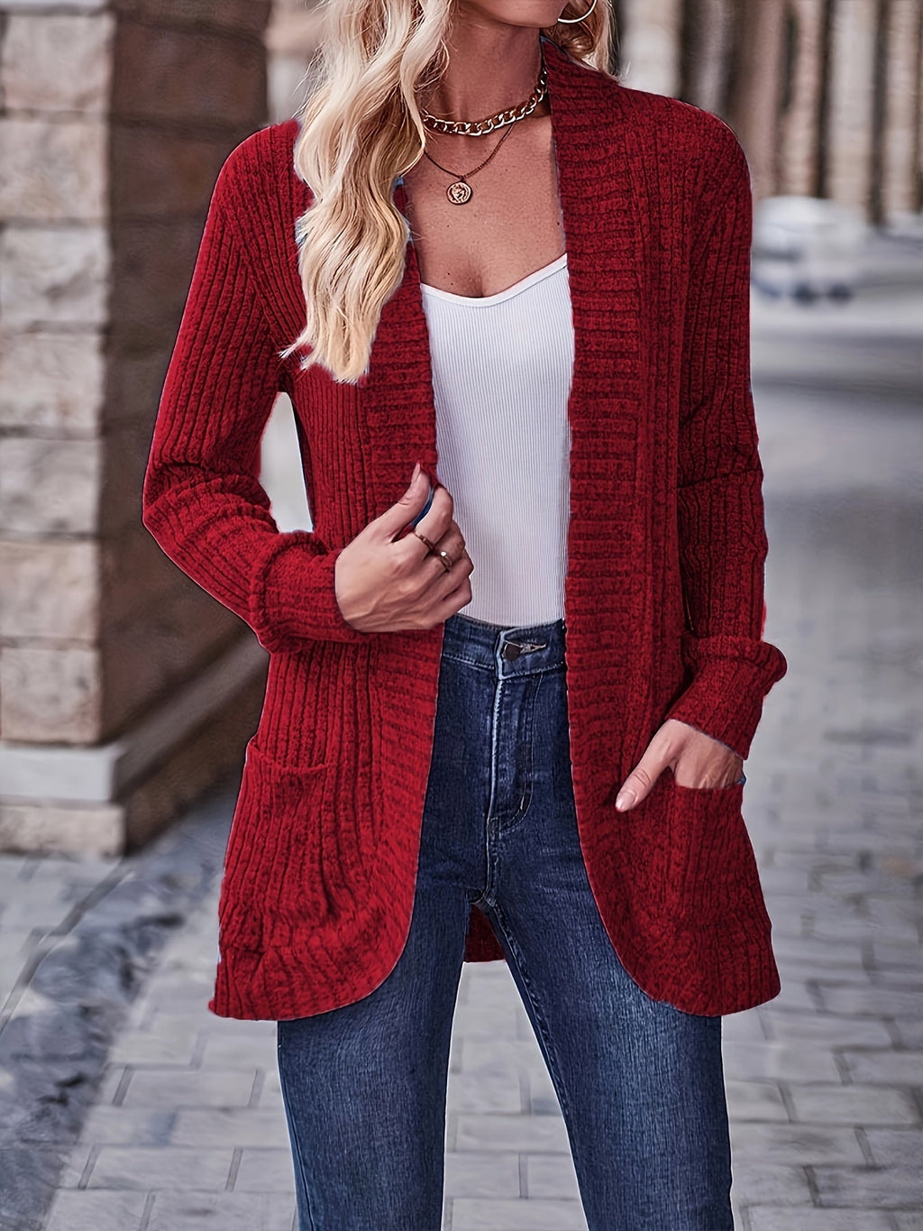 Loose Casual Long Sleeve Blouse Women Solid Color Pocket Splicing Relaxed Fit Top 10 Colors S-XXL Spring Fall Everyday