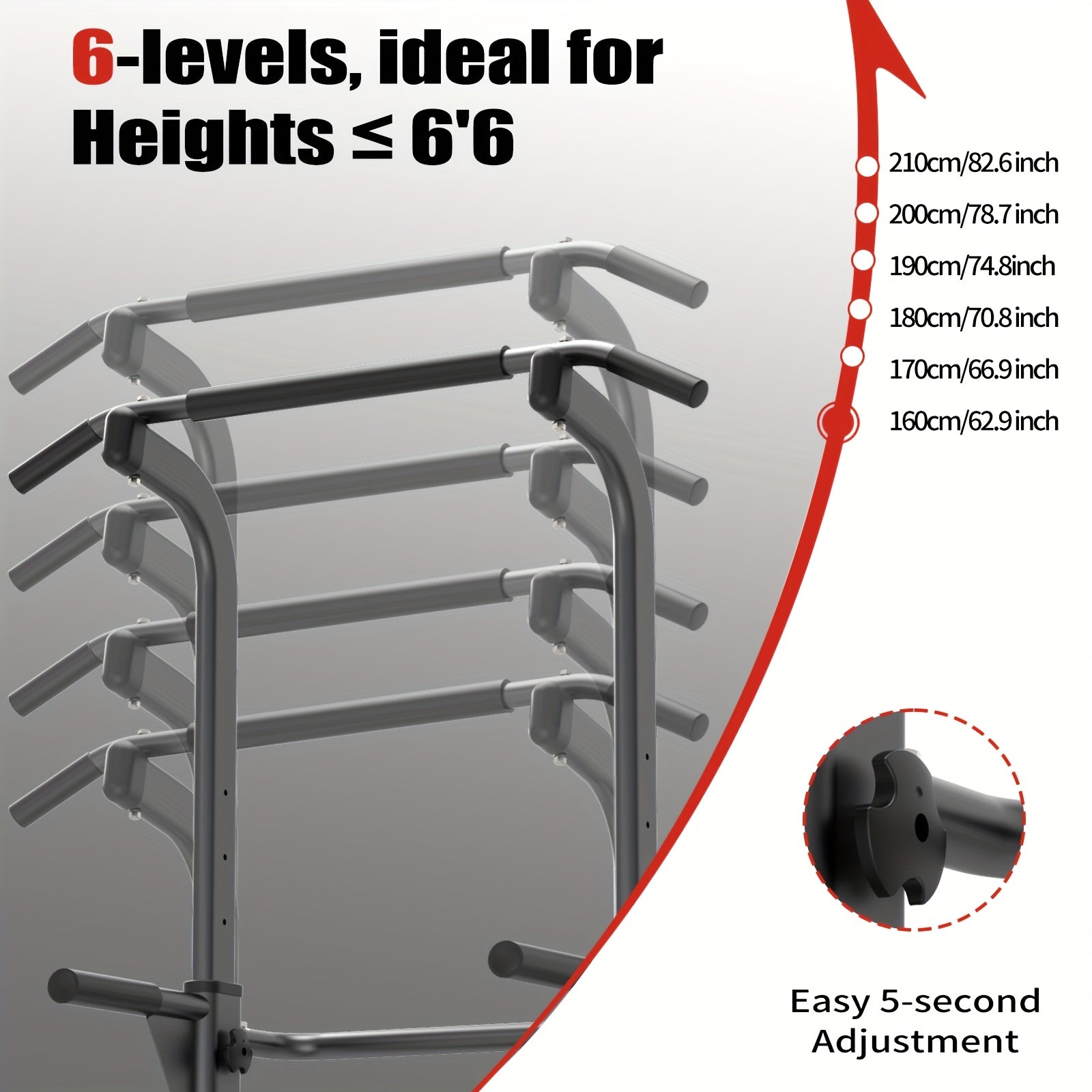 Adjustable Height Power Tower Dip Station – Multi-Function Pull Up Bar, Strength Training Workout Station for Home Gym – Black T055KX, No Backrest & Red T055CDU Models
