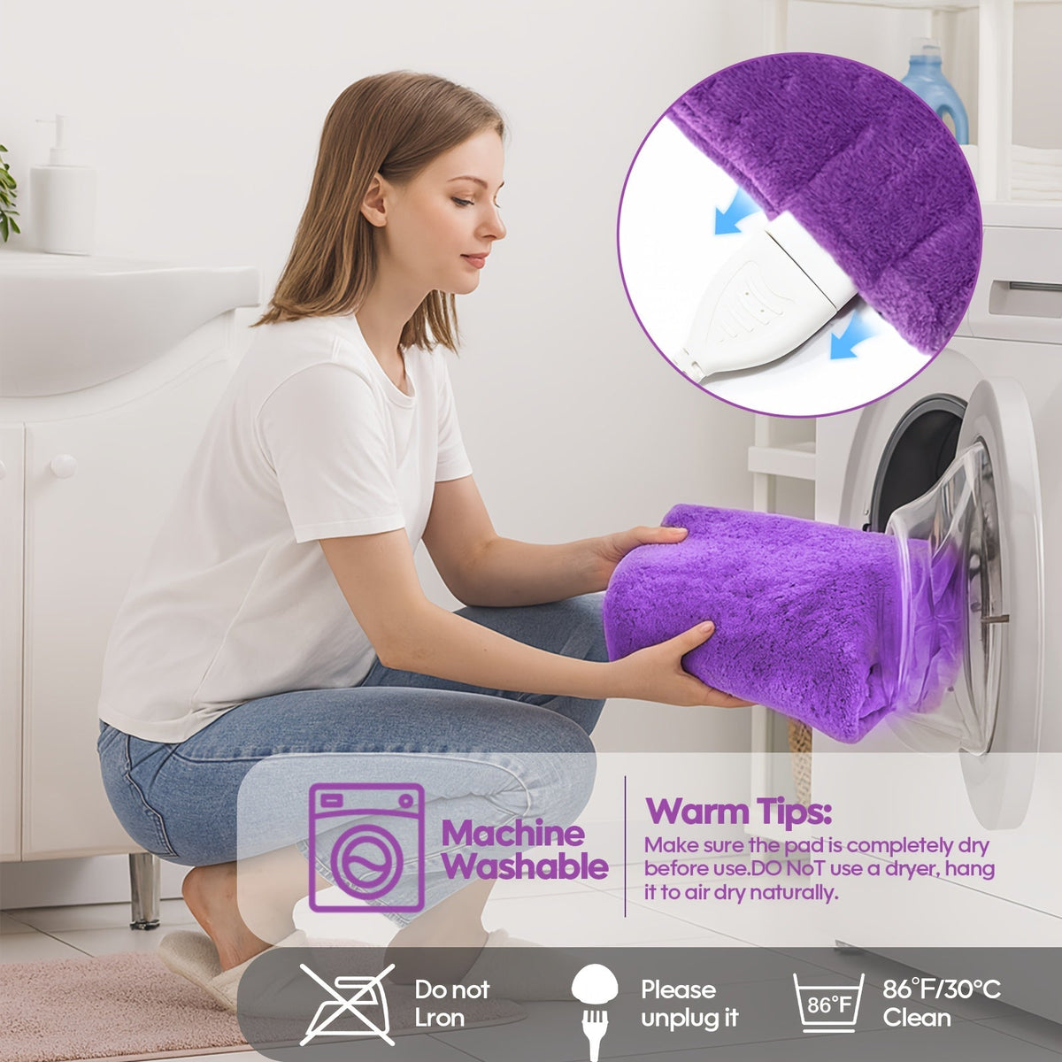 Heating Pad for Back Neck Shoulders & Cramps Ultra Soft Flannel – 6 Heat Settings Dry & Moist Heat Auto Shut-Off Machine Washable Electric Pad, 3 Sizes 12x15 12x24 17x33, Pain Relief Gift for Mom