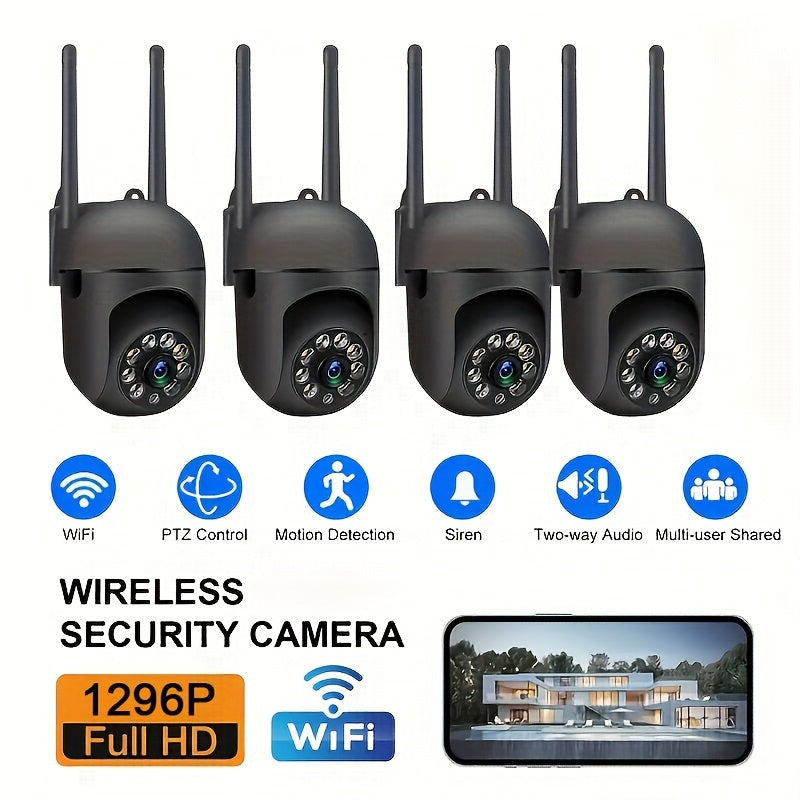 Indoor Security Camera 4 Pack 3MP Wireless WiFi – Cloud Storage, AI Motion Detection, Dual-Band 2.4G/5G, Two-Way Audio, Color Night Vision, Home Surveillance System