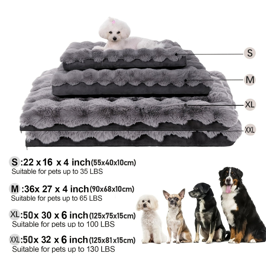 Orthopedic Dog Bed for Large Dogs Memory Foam Pet Bed with Removable Washable Cover Anti-Slip Base Faux Fur – Joint Relief Heavy Duty, Small Medium XL XXL Sizes
