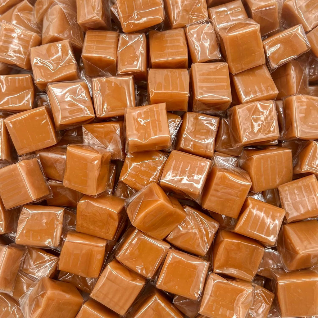 Sea Salt Caramel Cubes Candy 3 Pound Bulk Pack 225 Count - Individually Wrapped Soft Chewy Sweet Salty Caramel Squares for Snacking Baking Gifting Candy Bowls Events