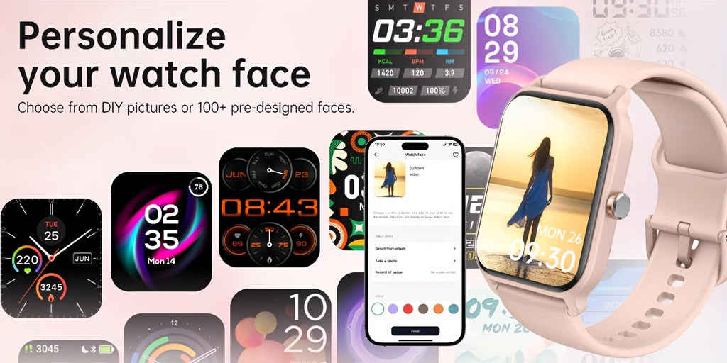 FAWEIO Smart Watch with Alexa & Wireless Calling – 1.8" HD Touchscreen Fitness Tracker, 100+ Sports Modes, Heart Rate SpO2 Sleep Monitor, Compatible with iPhone & Android for Women & Men