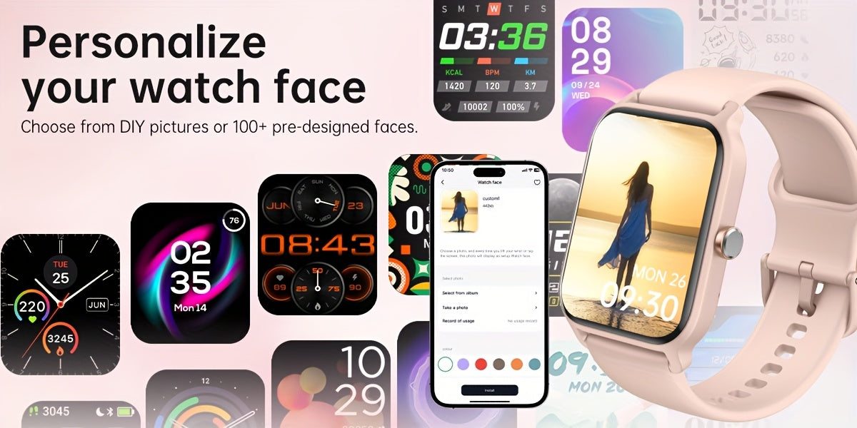 FAWEIO Smart Watch with Alexa & Wireless Calling – 1.8" HD Touchscreen Fitness Tracker, 100+ Sports Modes, Heart Rate SpO2 Sleep Monitor, Compatible with iPhone & Android for Women & Men
