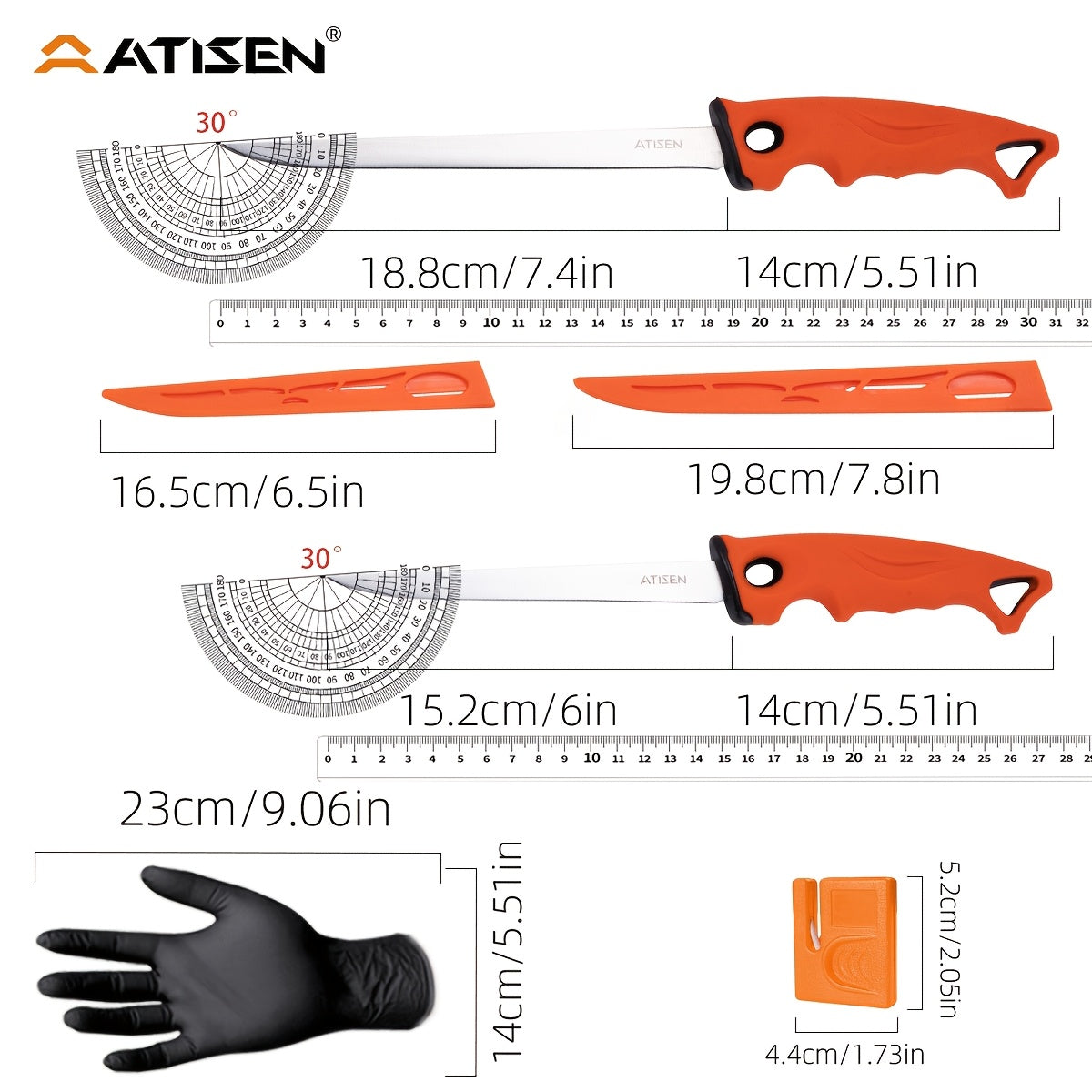 Fishing Knife Set 7/23/104/107-Piece – Stainless Steel Fillet Boning Gutting Knives with Line Cutter Camping Cutting Carving Tool Kit for Freshwater Saltwater Fishing Fisherman Gift for Men