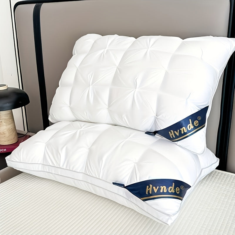 2 Pack Luxury Hotel Quality Bed Pillows – Cooling Deep Sleep Neck Support Non-Collapse Hypoallergenic Polyester Fill Queen King Size White Gray Pink All Season Sleeping Pillow Gift