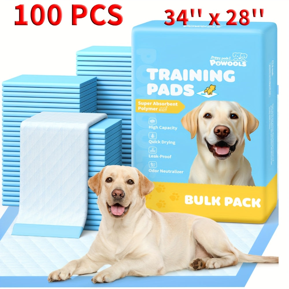 Dog Pee Pads 100 Count 6-Layer Super Absorbent Puppy Training Pads Leak-Proof & Odor Control – Disposable Dog Potty Pads for Puppies, Dogs & Cats, 34"x28" or 22"x22"