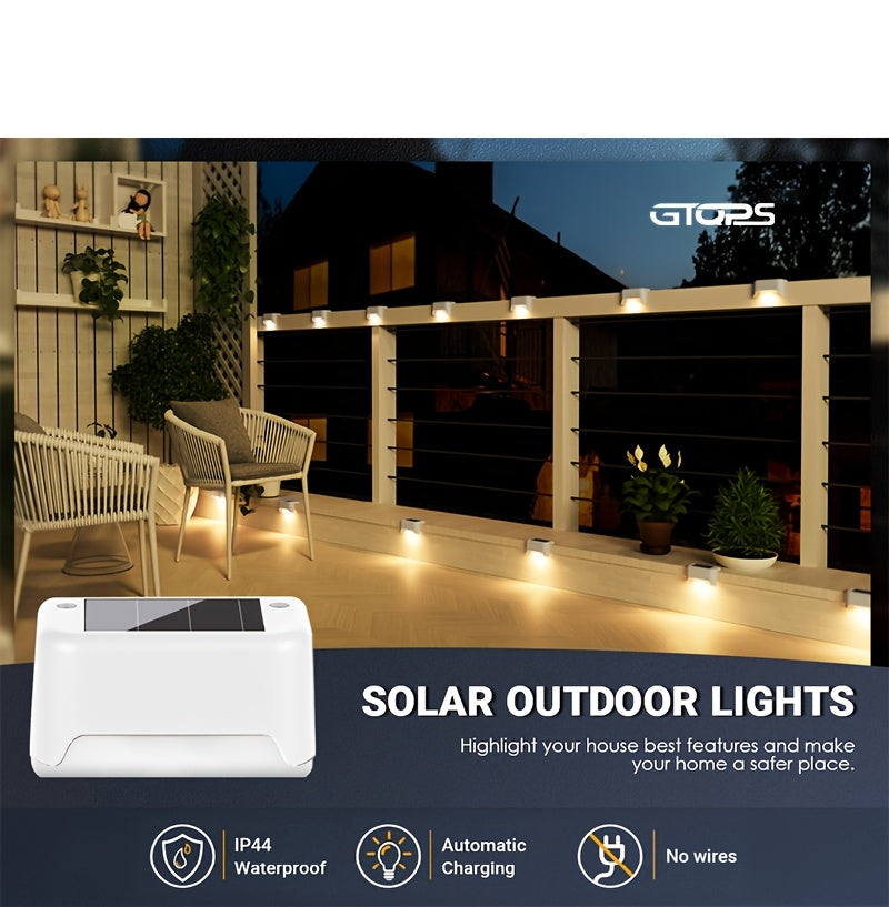 Solar Deck Lights Outdoor Waterproof LED – Auto Dusk to Dawn 800mAh Warm White Solar Powered Step Stair Fence Pathway Patio Garden Driveway Yard Wall Lighting 8 16 32 Pack