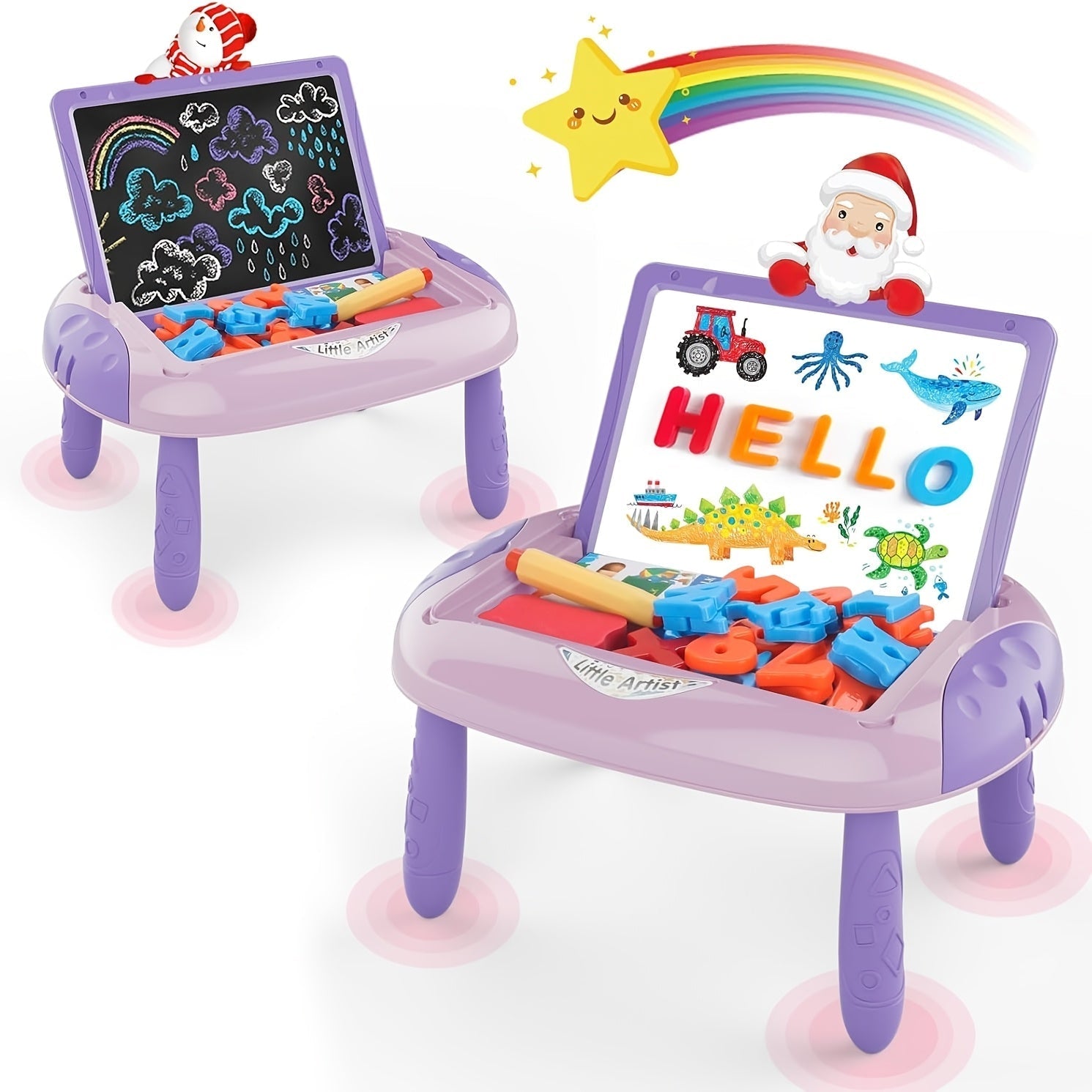 Kids Magnetic Drawing Board Double-Sided Doodle Board with Teaching Supplies – Portable Space-Saving Art Toy for Creative Drawing, Writing & Learning | Gift for Boys & Girls