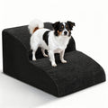 NIUBYA Extra Wide Dog Stairs for Small Dogs – High Density Foam Pet Steps, Non-Slip Bottom, Soft Cushioned Ramp for High Beds Couch Sofa, Ideal for Injured Elderly Dogs, Polypropylene, Compact
