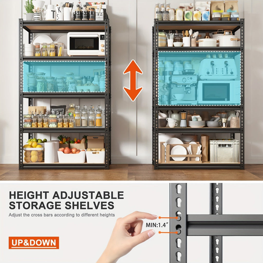 Heavy Duty Metal Shelving Unit 72 Inch 5-Tier Adjustable Garage Storage Shelf 3000LBS Capacity Carbon Steel Rack for Garage Basement Warehouse Pantry Office