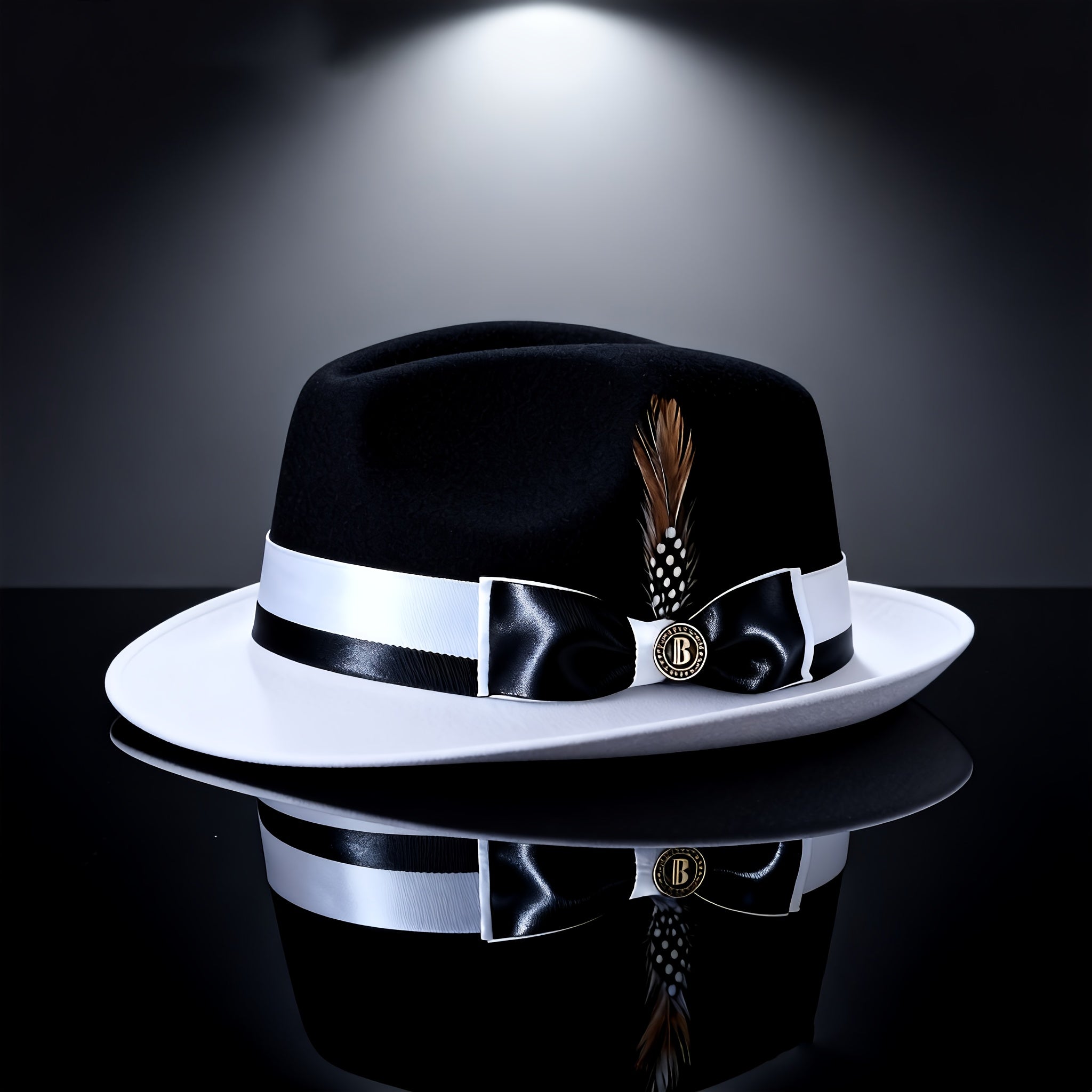 Men's Vintage British Gentleman Top Hat Cashmere Wool Blend – Adjustable 57-60cm Classic Fall Winter Dress Hat in Black White Red Yellow for Formal Costume Party Holiday Gift