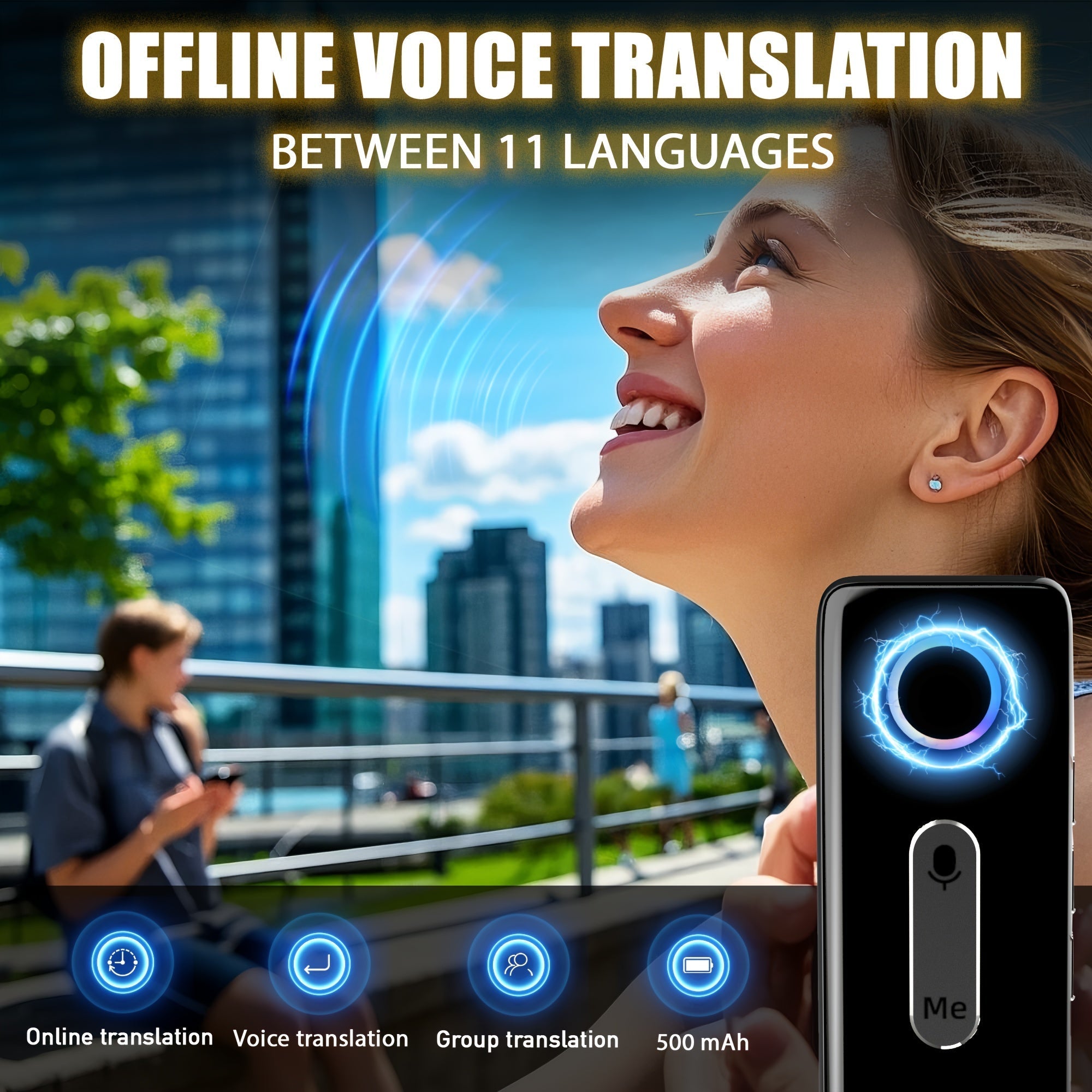 Trbox X9 Portable Language Translator Device – Two-Way Instant Voice Translation 136 Languages, WiFi & Offline Support, AI-Powered High Accuracy Translator for Travel Business Learning