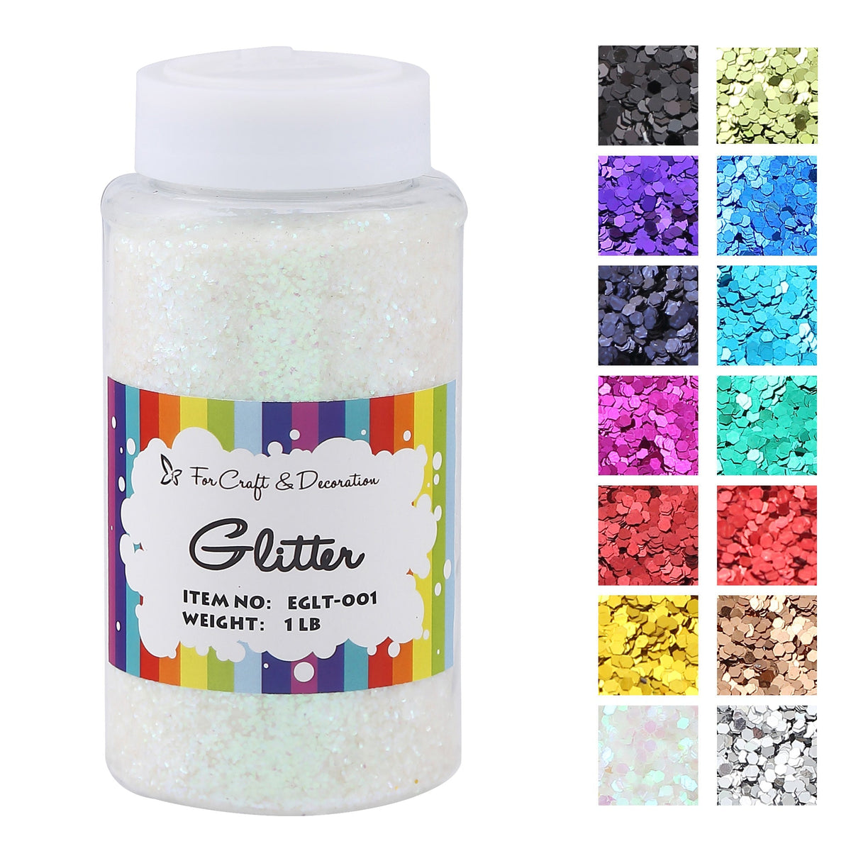 1lb Craft Glitter Powder 19 Colors – Fine Ultra Fine Chunky Glitter with Shaker Top for Tumblers Resin Scrapbooking DIY Crafts, Bulk Glitter for Kids Adults Artists