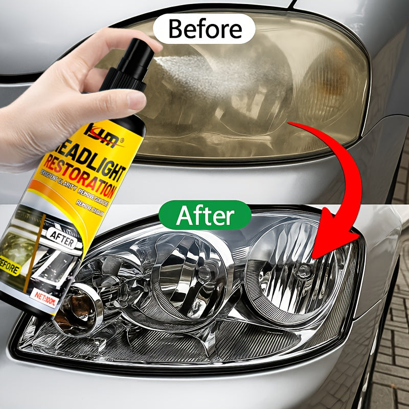 Headlight Restoration Kit – Removes Yellowing & Oxidation, Restores Clarity to Foggy Headlights, Long-Lasting UV Protection, Easy DIY Cleaner & Restorer for Cars, Trucks, SUVs & Motorcycles