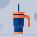 14oz Insulated Coffee Mug with Handle & Straw for Women – Double Wall Stainless Steel Tumbler, Pastel Silicone Boot Sleeve, Splash-Proof Lid, Fits Cup Holders – Cute Aesthetic Cup for Office, Gym, Yoga & Car