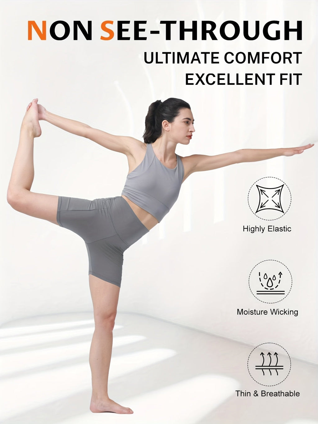 Women's High Waist Yoga Shorts Sweat-Wicking Elastic Waistband 5-Point Biker Shorts for Cycling Running Training Gym – Fashionable Casual Activewear for Summer