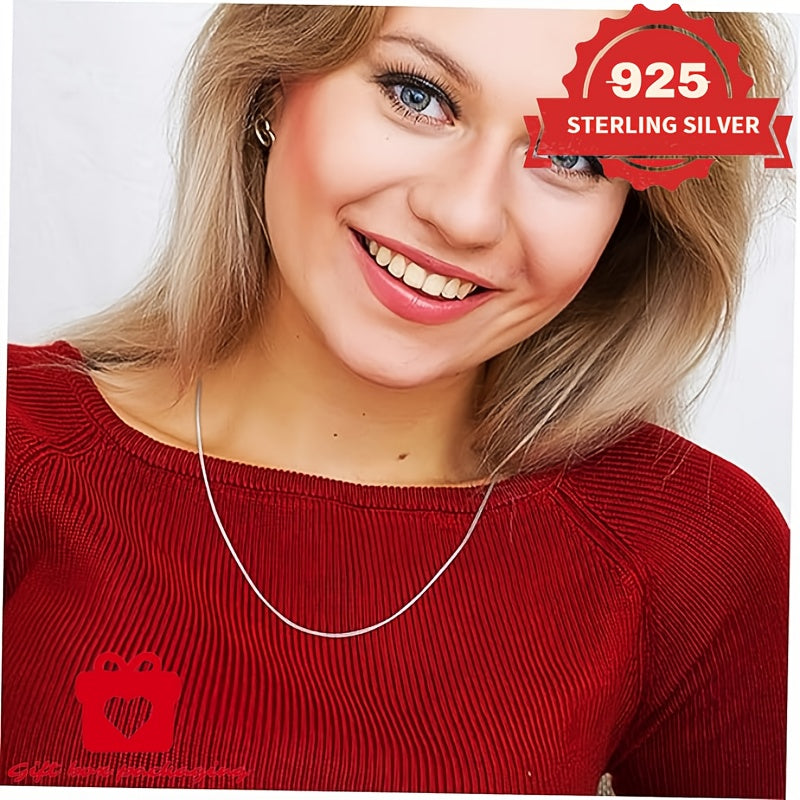 925 Sterling Silver 1mm Round Snake Chain Necklace Unisex – Handmade 6.24g Hypoallergenic Pendant Chain 16 18 20 22 24 Inch Gift Box Included Mother's Day Birthday Anniversary Gift for Him Her