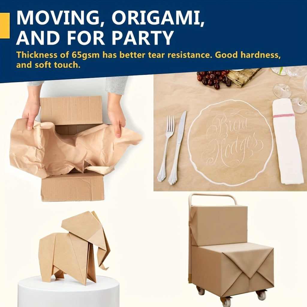 Kraft Paper Roll 80 GSM Heavy Duty for Gift Wrapping Packing Moving Shipping Wall Art Crafts Bulletin Board Floor Cover Table Runner Multiple Sizes Colors Brown White Red Black Pink Green
