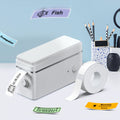 P31S Portable Label Maker Machine with Tape Mini Bluetooth Thermal Printer Inkless Sticker Maker App Templates for Home Office School Organization – White Blue Multiple Colors