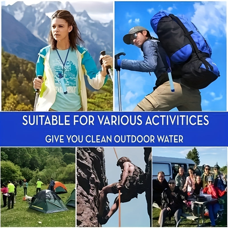 Water Filter Straw Kit with Lanyard & Extension Tube – ABS Portable Purifier Straw Removes Bacteria & Protozoa for Camping Hiking Backpacking Travel Emergency Survival Preparedness, 1 2 4 6 Pack