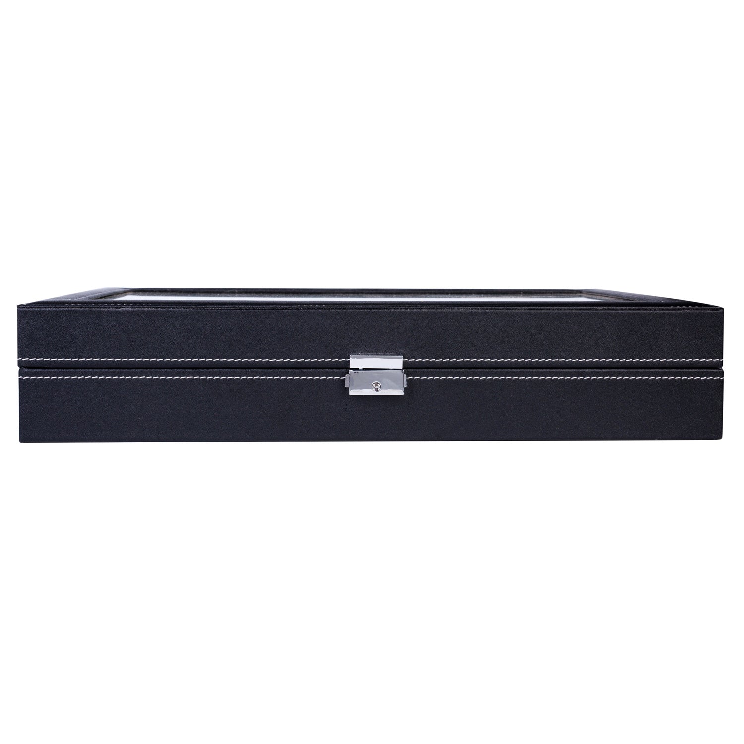 24-Slot PU Leather Watch Box Organizer Large Capacity – Top-Opening Lid Watch Display Case Cushioned Storage for Men Women Watch Collector Gift Black 43x29x8.5cm