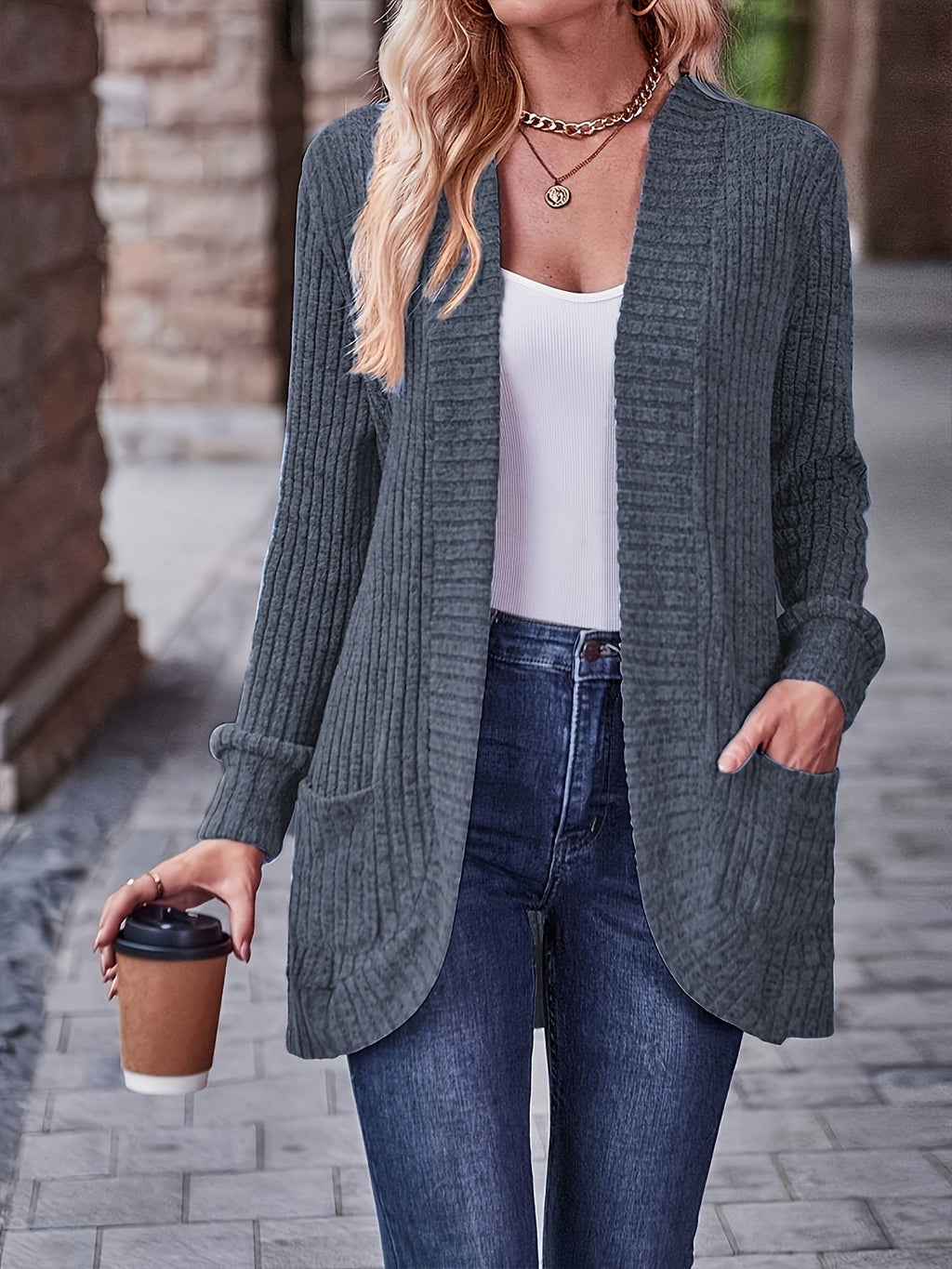 Loose Casual Long Sleeve Blouse Women Solid Color Pocket Splicing Relaxed Fit Top 10 Colors S-XXL Spring Fall Everyday