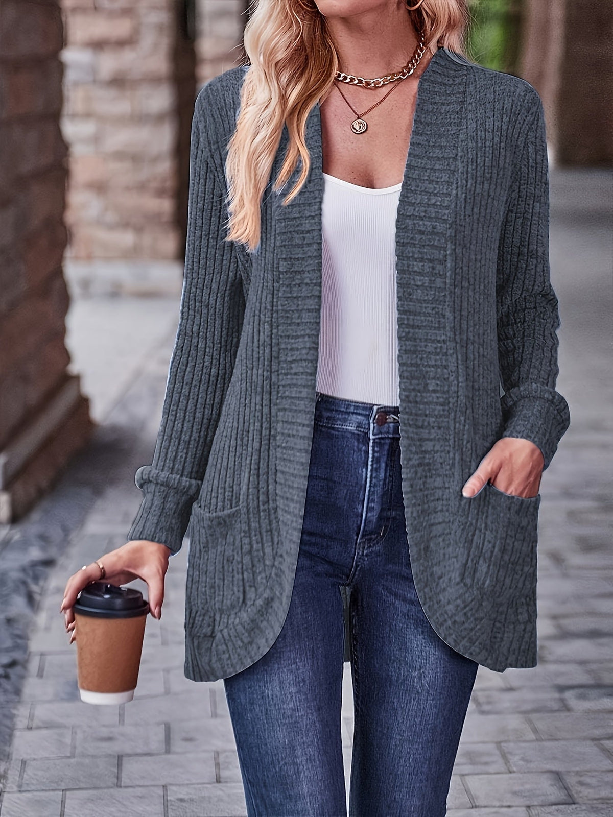 Loose Casual Long Sleeve Blouse Women Solid Color Pocket Splicing Relaxed Fit Top 10 Colors S-XXL Spring Fall Everyday