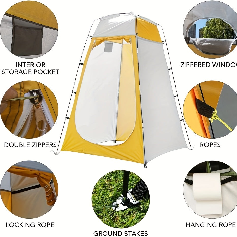 Pop-Up Camping Shower Tent & Privacy Shelter – Portable Waterproof Changing Room, Outdoor Toilet Tent for Camping, Hiking, Beach, Backpacking & Festivals, Instant Setup No Tools Needed