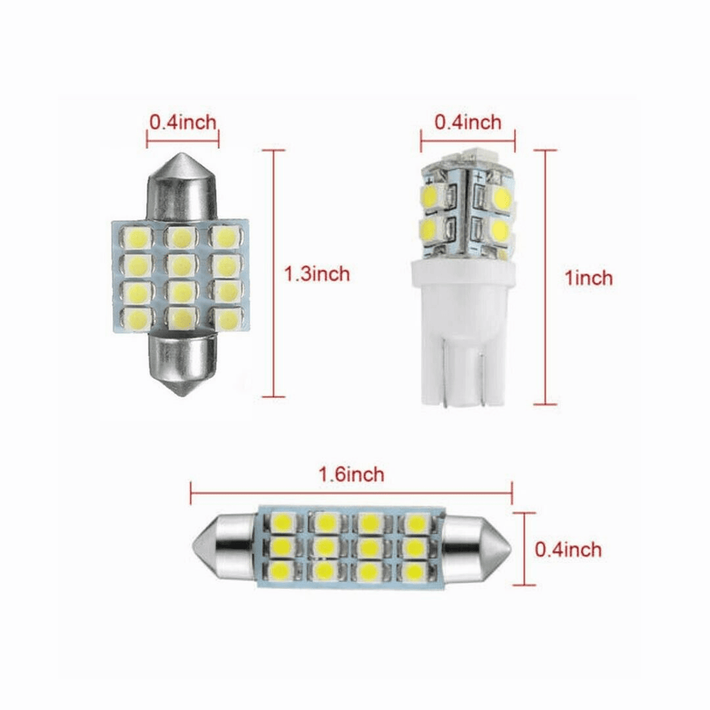 40PCS Car LED Interior Bulb Kit T10 W5W 31mm 42mm Festoon 6000K Cool White 12V No Error Map Dome Door Trunk Courtesy Reading Light Replacement Set for Cars Trucks SUVs
