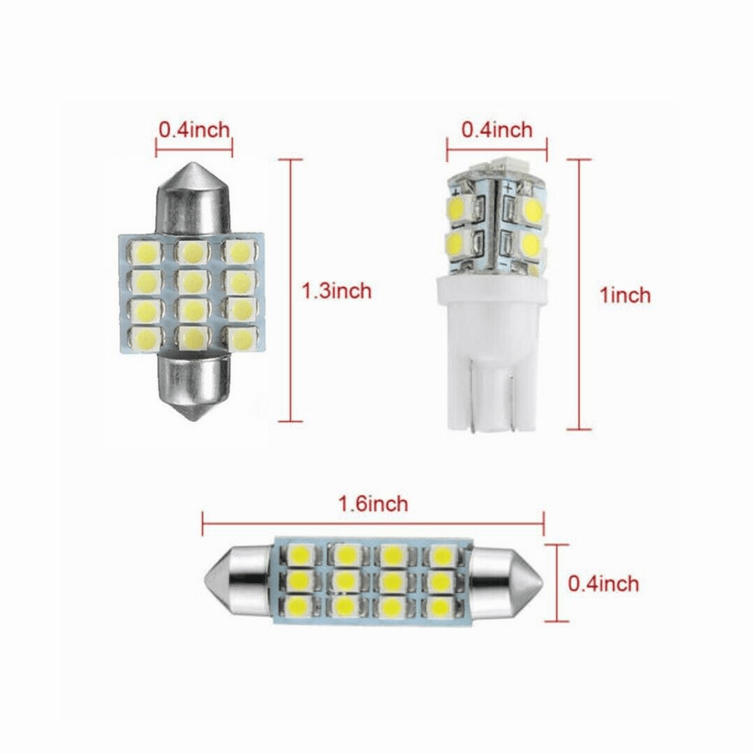 40PCS Car LED Interior Bulb Kit T10 W5W 31mm 42mm Festoon 6000K Cool White 12V No Error Map Dome Door Trunk Courtesy Reading Light Replacement Set for Cars Trucks SUVs